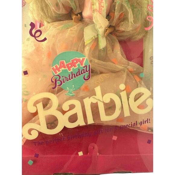 Vintage 1990 Happy Birthday Barbie Doll Mattel Pre-owned - Picture 4 of 8